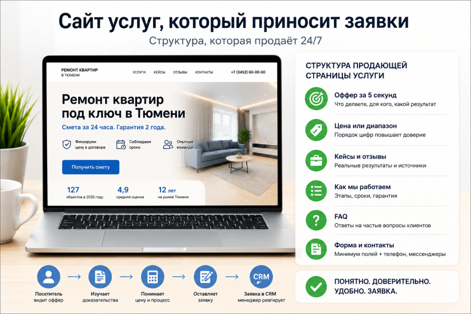Что должно быть на сайте услуг, чтобы он продавал